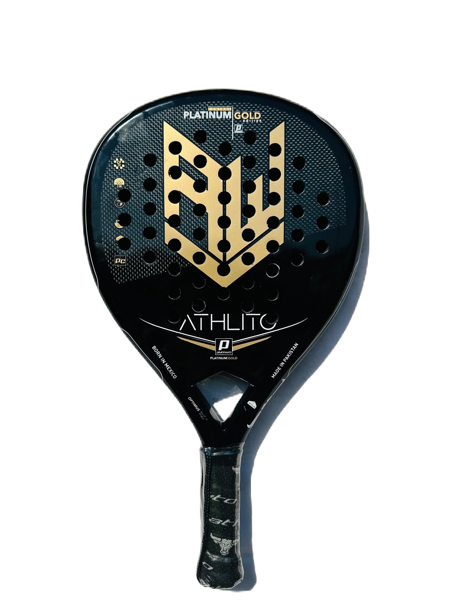Athlito Platinum Gold Premium 3K Carbon Padel Racket – Italian Diamond Mold for Ultimate Power