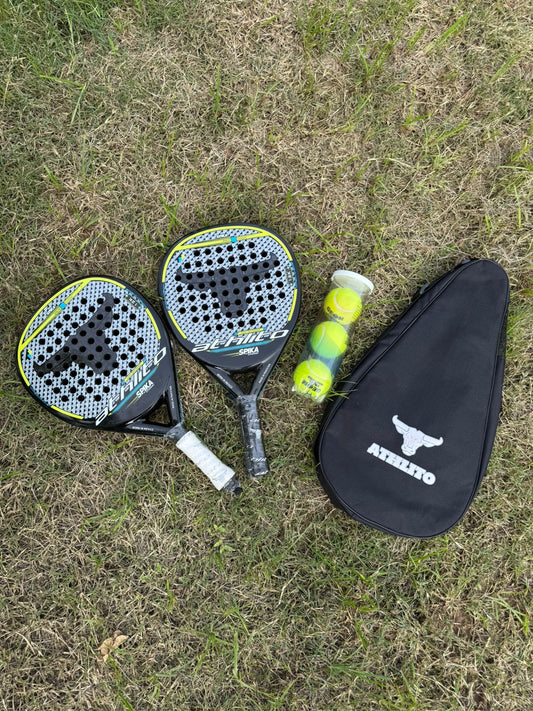 Pair of 12k Carbon Padel Racket  With a Bag and 3 Padel Racket Balls