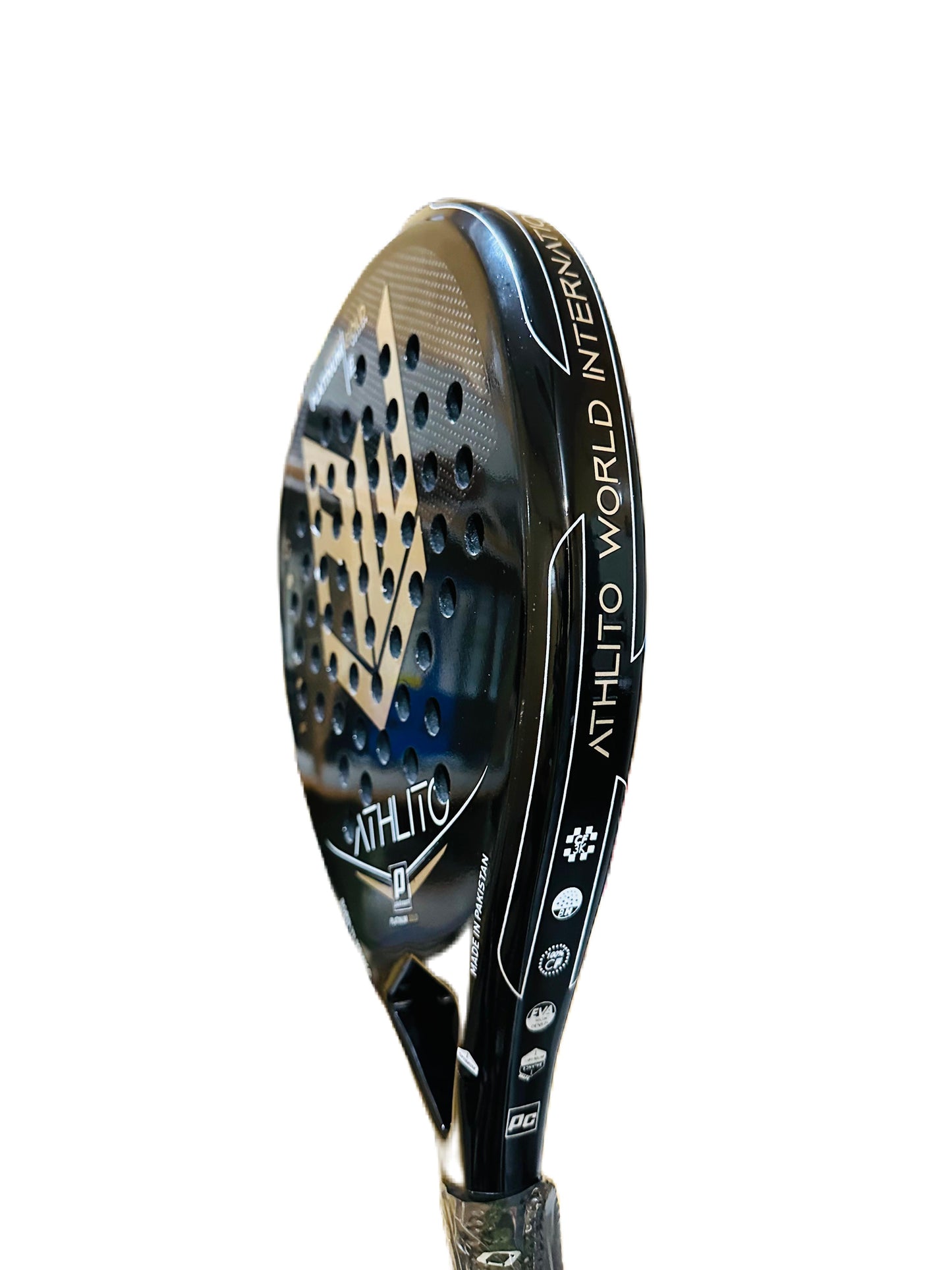 Athlito Platinum Gold Premium 3K Carbon Padel Racket – Italian Diamond Mold for Ultimate Power