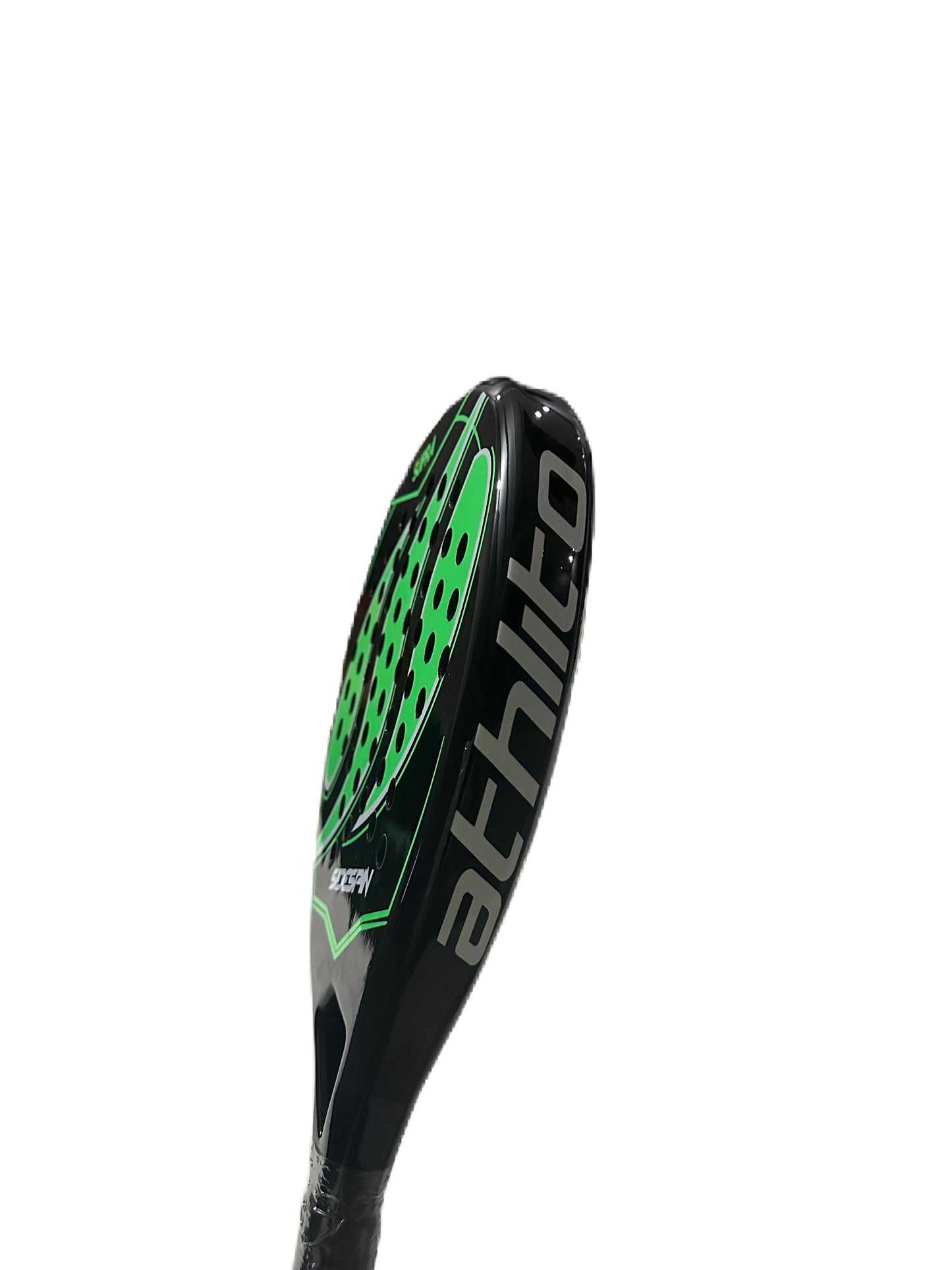 Athlito Sidespin Green Fiber Glass Padel Racket – Diamond Mold for Balanced Performance