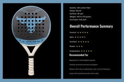 Athlito Glacier Glide 12k Carbon Padel Racket 2026