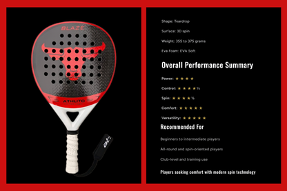Athlito Blaze 3K Carbon Padel Racket 2026