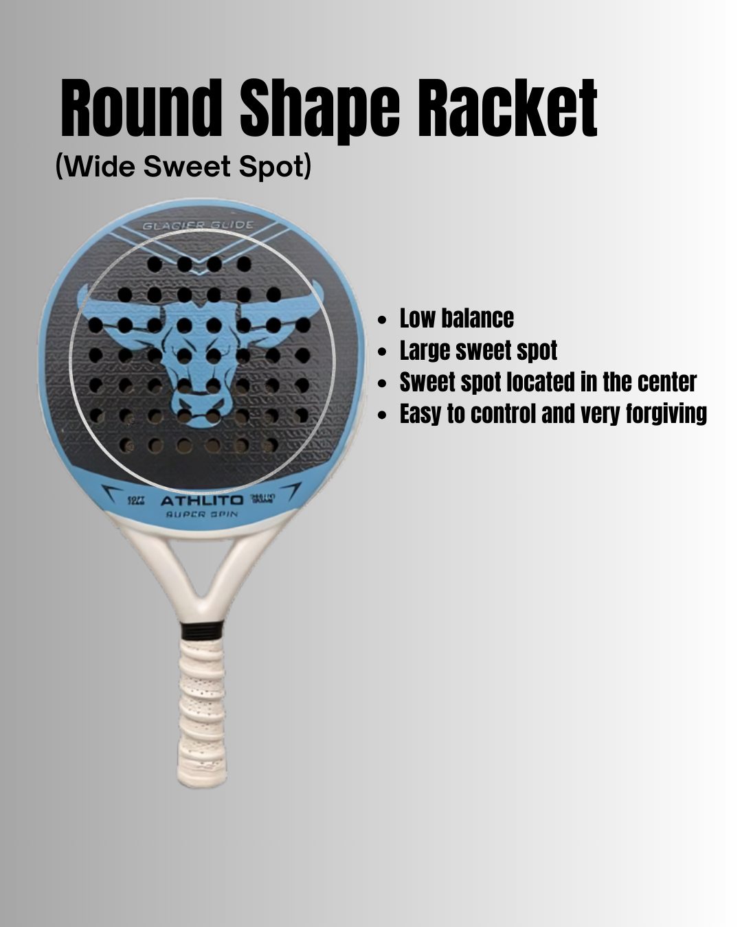 Athlito Glacier Glide 12k Carbon Padel Racket 2026