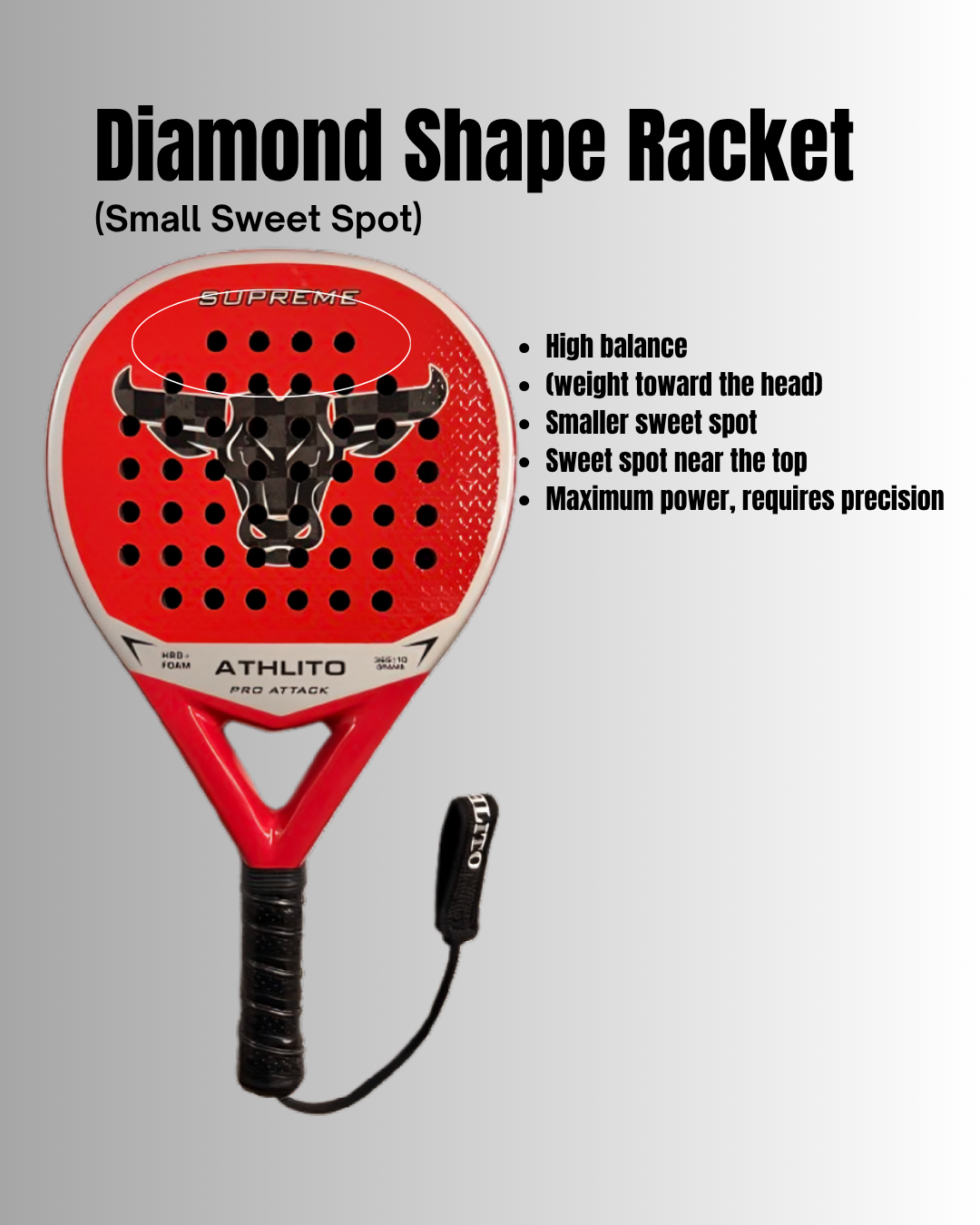 Athlito Supreme 18K Carbon Padel Racket 2026