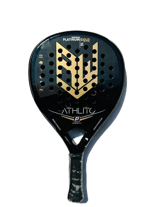 Athlito Platinum Gold Premium 3K Carbon Padel Racket – Italian Diamond Mold for Ultimate Power