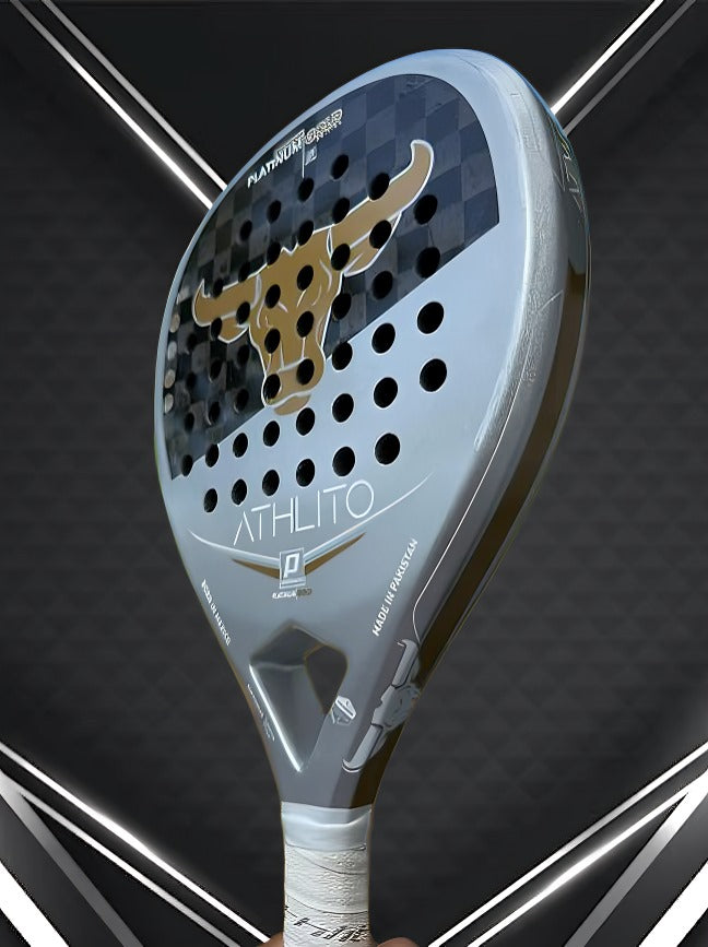Athlito Platinum Gold Premium 18K Carbon Padel Racket – Italian Diamond Mold for Ultimate Power