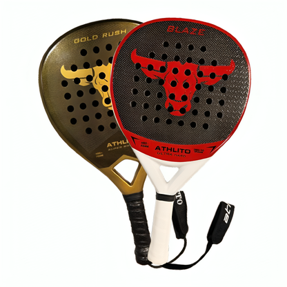Pair of Athlito 3K Carbon Padel Rackets - Blaze & Gold Rush