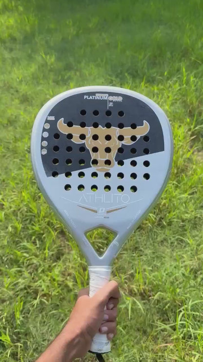 Athlito Platinum Gold Premium 18K Carbon Padel Racket – Italian Diamond Mold for Ultimate Power