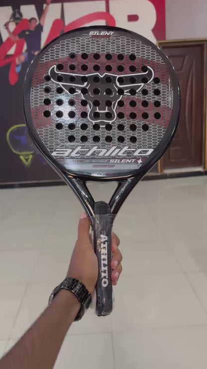 Athlito Silent 18K Carbon Fiber Padel Racket – Spanish Round Mold for Power & Control